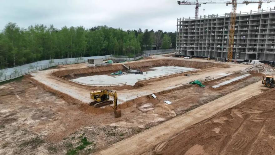 Стройплощадку будущего детсада в Красногорске проверили с высоты птичьего полета